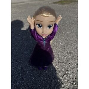 Disney Frozen Princess Elsa 14" Toddler Jakks Pacific Doll With Purple Dresses